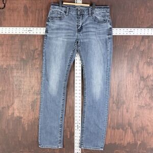 Buckle BKE Carter Straight Leg Stretch Blue Denim Jeans Pants Mens 32L 32x32 GUC